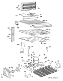 Section Diagram and Parts List for TBCW18ZRERWH  General Electric Refrigerator