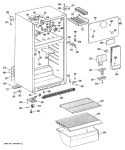 Section Diagram and Parts List for TBE14SRJRHA  General Electric Refrigerator