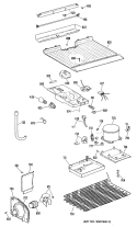 Section Diagram and Parts List for TBE14SRJRHA  General Electric Refrigerator
