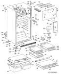 Section Diagram and Parts List for TBE16ZRTRAD  General Electric Refrigerator
