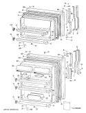 Section Diagram and Parts List for TBH24TQERAD  General Electric Refrigerator