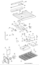 Section Diagram and Parts List for TBH16SRJLWH  General Electric Refrigerator