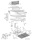Section Diagram and Parts List for TBH18DRERAD  General Electric Refrigerator