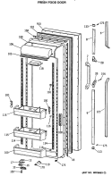 FRESH FOOD DOOR Diagram and Parts List for TFH27PRSAAA  General Electric Refrigerator