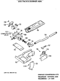 GAS VALVE & BURNER ASM. Diagram and Parts List for DDG9680RCMWW  General Electric Dryer