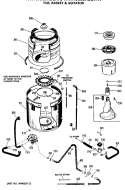 TUB, BASKET & AGITATOR Diagram and Parts List for WWA8689RBLAA  General Electric Washer