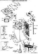 CABINET AND SUSPENSION ASM. Diagram and Parts List for WWA8600SALAA  General Electric Washer