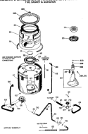 TUB, BASKET & AGITATOR Diagram and Parts List for WWA8600SALAA  General Electric Washer