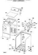 CABINET COMPONENTS Diagram and Parts List for WWP1170GJB  General Electric Washer