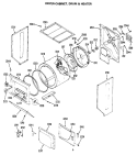 DRYER - CABINET, DRUM & HEATER Diagram and Parts List for WSM2700RBW  General Electric Washer Dryer Combo