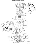 WASHER - TUBS, HOSES & MOTOR Diagram and Parts List for WSM2700RBW  General Electric Washer Dryer Combo