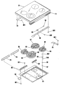 Section Diagram and Parts List for JB578GS3BG  General Electric Range