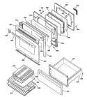 Section Diagram and Parts List for JBP45WS1  General Electric Range