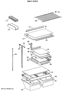SHELF PARTS Diagram and Parts List for TBX18GASERWH  General Electric Refrigerator