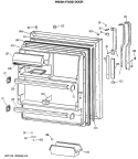 FRESH FOOD DOOR Diagram and Parts List for TBX18JASFRAD  General Electric Refrigerator