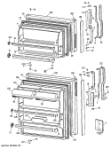 Section Diagram and Parts List for TBE14DASDRAD  General Electric Refrigerator