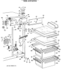 FRESH FOOD SECTION Diagram and Parts List for TFC20JRSAWW  General Electric Refrigerator
