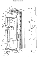 FRESH FOOD DOOR Diagram and Parts List for TFC22PRSAWW  General Electric Refrigerator