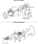 DRUM & DUCT ASSEMBLY Diagram and Parts List for DDG7289RCLWW  General Electric Dryer