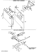 CABINET FRONT ASSEMBLY Diagram and Parts List for DDG7289RCLWW  General Electric Dryer