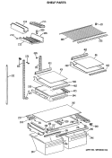 SHELF PARTS Diagram and Parts List for TBX19MASPRWH  General Electric Refrigerator