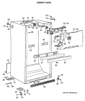 CABINET PARTS Diagram and Parts List for TBH21MASPRAD  General Electric Refrigerator