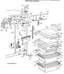 FRESH FOOD SECTION Diagram and Parts List for TFG22ZASBAD  General Electric Refrigerator