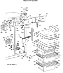 FRESH FOOD SECTION Diagram and Parts List for TFG22ZRSBWH  General Electric Refrigerator