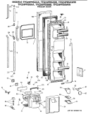 FREEZER DOOR Diagram and Parts List for TFG24PRSAWW  General Electric Refrigerator