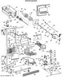 FREEZER SECTION Diagram and Parts List for TFG24PRSAWW  General Electric Refrigerator