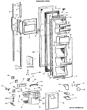 FREEZER DOOR Diagram and Parts List for TFG24ZESBWH  General Electric Refrigerator