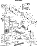FREEZER SECTION Diagram and Parts List for TFG24ZFSBWH  General Electric Refrigerator