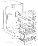 Section Diagram and Parts List for TFG24ZRSBWH  General Electric Refrigerator
