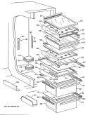 Section Diagram and Parts List for TFG27PFSAAA  General Electric Refrigerator