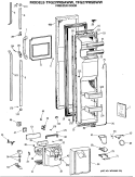 FREEZER DOOR Diagram and Parts List for TFG27PRSBWW  General Electric Refrigerator