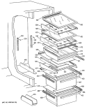 Section Diagram and Parts List for TFG27PRSBWW  General Electric Refrigerator