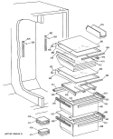 Section Diagram and Parts List for TFG27ZFSAWH  General Electric Refrigerator