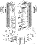 Section Diagram and Parts List for TFH22JRSBAD  General Electric Refrigerator