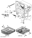 MOTOR - PUMP MECHANISM Diagram and Parts List for GSM603P-49AW  General Electric Dishwasher