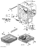 Section Diagram and Parts List for GSD1350T55  General Electric Dishwasher
