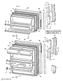 Section Diagram and Parts List for TBE16SASFRAD  General Electric Refrigerator