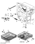 Section Diagram and Parts List for GSM603T-55AW  General Electric Dishwasher
