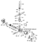 MOTOR - PUMP MECHANISM Diagram and Parts List for GSM603T-55AW  General Electric Dishwasher