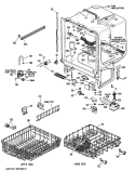Section Diagram and Parts List for ZBD3000T56WB  General Electric Dishwasher