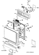 Section Diagram and Parts List for GSD650T-60WB  General Electric Dishwasher