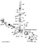 MOTOR - PUMP MECHANISM Diagram and Parts List for GSD650T-60WB  General Electric Dishwasher