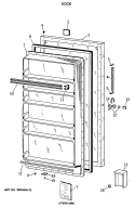 DOOR Diagram and Parts List for FP21SSARWH  General Electric Freezer
