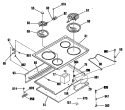 Section Diagram and Parts List for JDP36GP5WH  General Electric Range