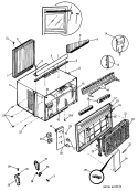 Section Diagram and Parts List for AEM18DBV1  General Electric Air Conditioner