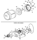 BLOWER & DRIVE ASSEMBLY Diagram and Parts List for DDC5400SBLAD  General Electric Dryer